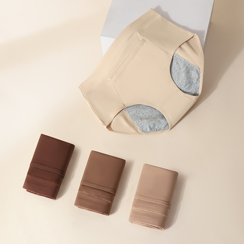 [3条装]猫人纯棉生理裤女士内裤高腰护腹2025新款例假防侧漏女生内裤高清大图
