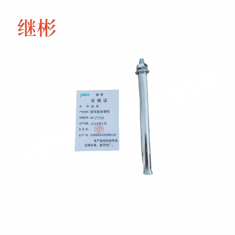 JIBIN/继彬 GB22795-表5 膨胀螺栓 碳钢 镀白锌 M12×250 个高清大图
