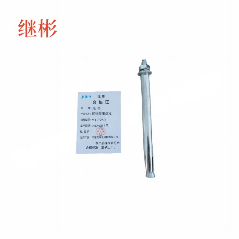 JIBIN/继彬 GB22795-表5 膨胀螺栓 碳钢 镀白锌 M12×250 个