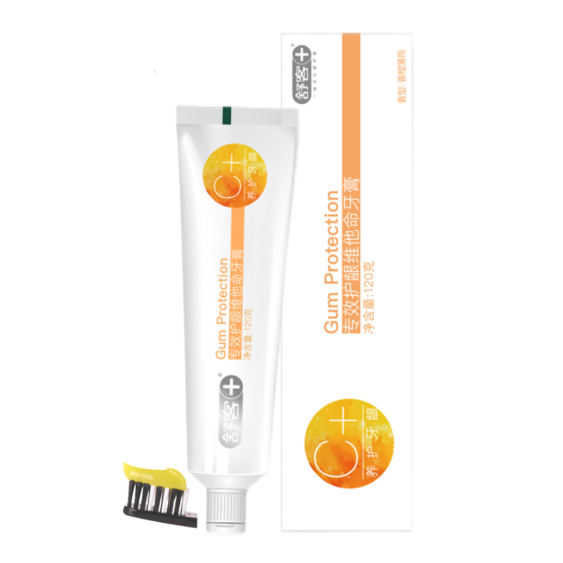 舒客牙膏维C维他命护龈清新口气去牙渍牙菌斑高清大图