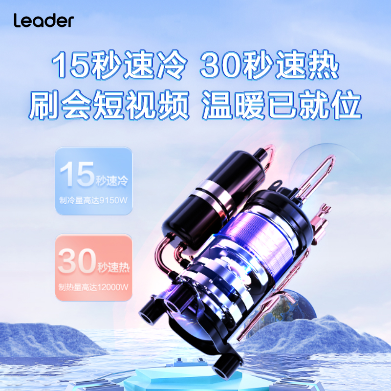 海尔智家出品空调(Leader)柜机 新一级能效急速制热直流变频冷暖家用客厅空调立式省电3匹72WDB81高清大图
