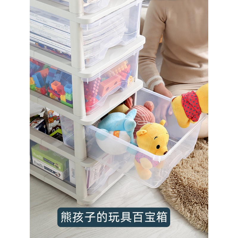 美帮汇玩具收纳箱抽屉式透明储物柜多层整理箱塑料用儿童玩具收纳盒高清大图