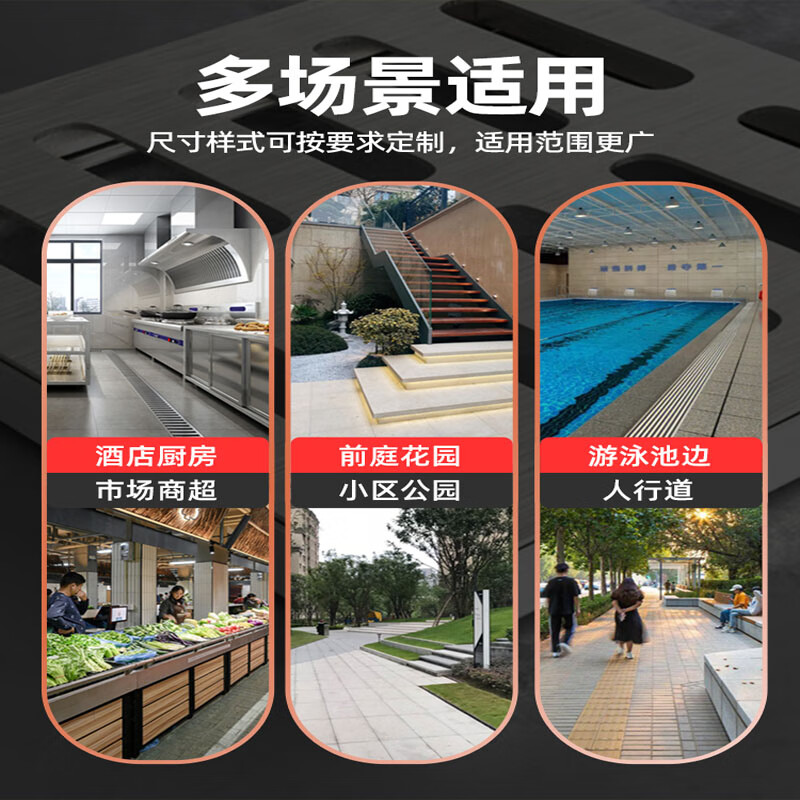 不锈钢井盖雨水篦子201不锈钢600x600x30x3mm加强筋高清大图