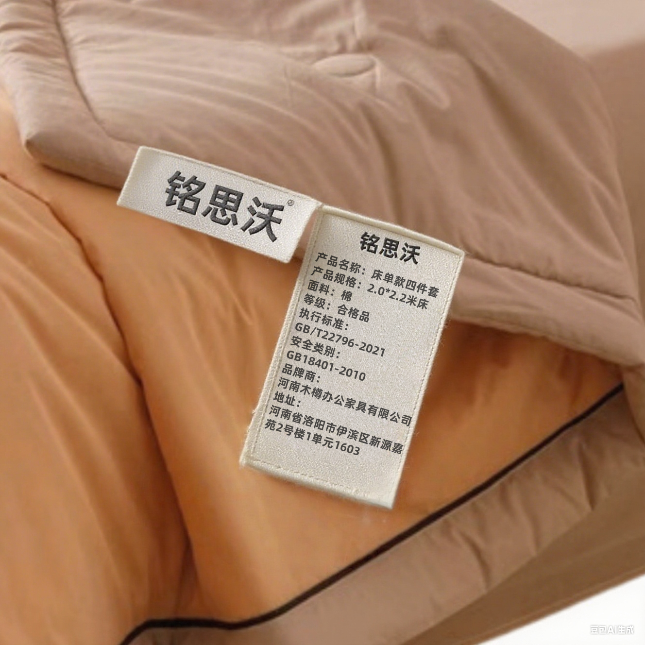 铭思沃床单款四件套2.0*2.2米床 套高清大图