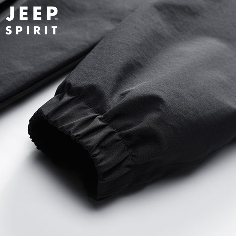 JEEP SPIRIT吉普春秋夹克大码轻质外套男商务休闲夹克衫上衣青年简约连帽防风衣服