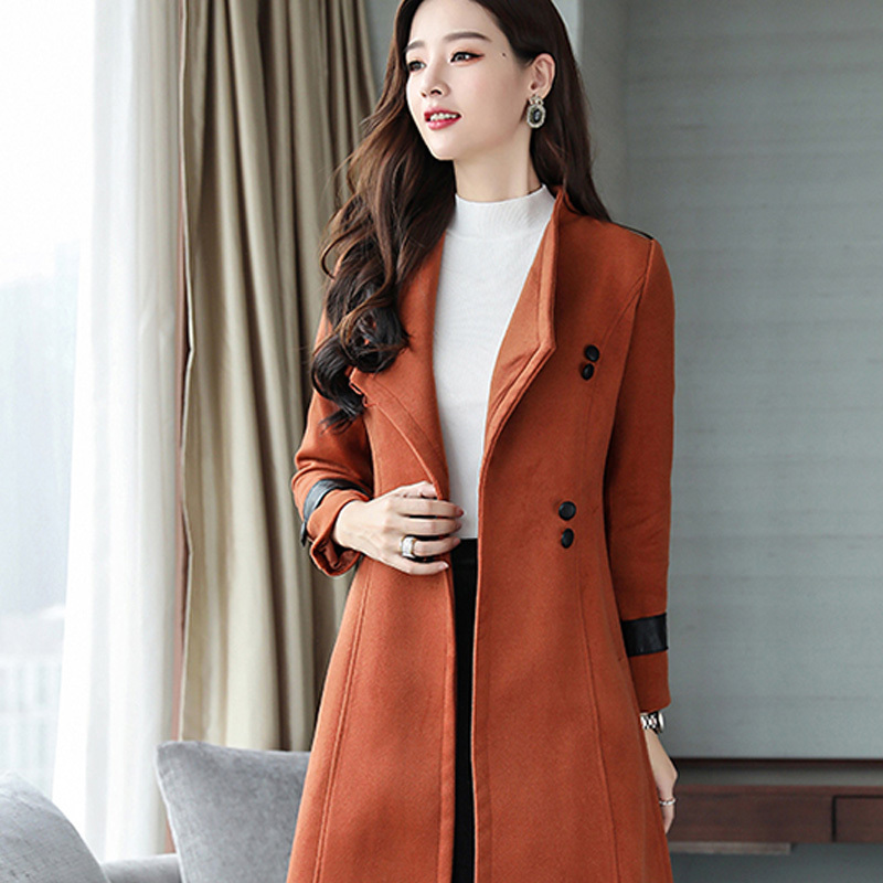 2017年新款女装 2018冬装厚泥子衣服中长款韩版离子毛呢外套大衣
