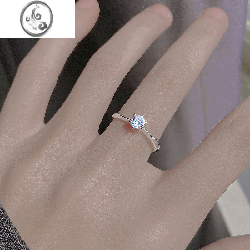 jimi925银银戒指女对戒轻奢小众高级感指环食指戒婚戒防钻石戒开口戒