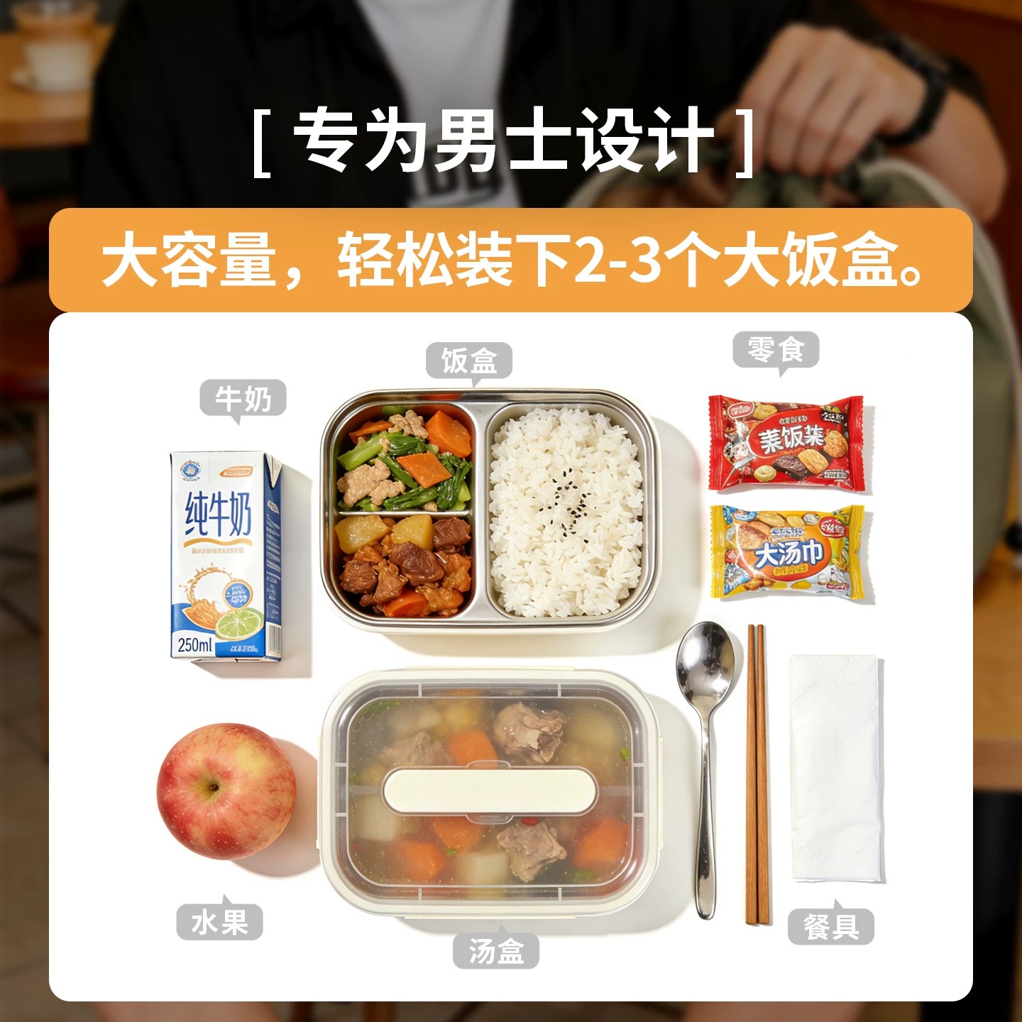 饭盒手提袋子保温袋便当包上班族带饭学生饭盒包加厚铝箔饭包餐包高清大图