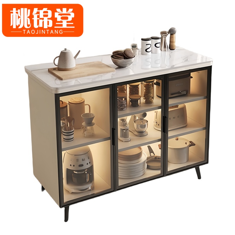桃锦堂 玻璃 餐边柜高清大图