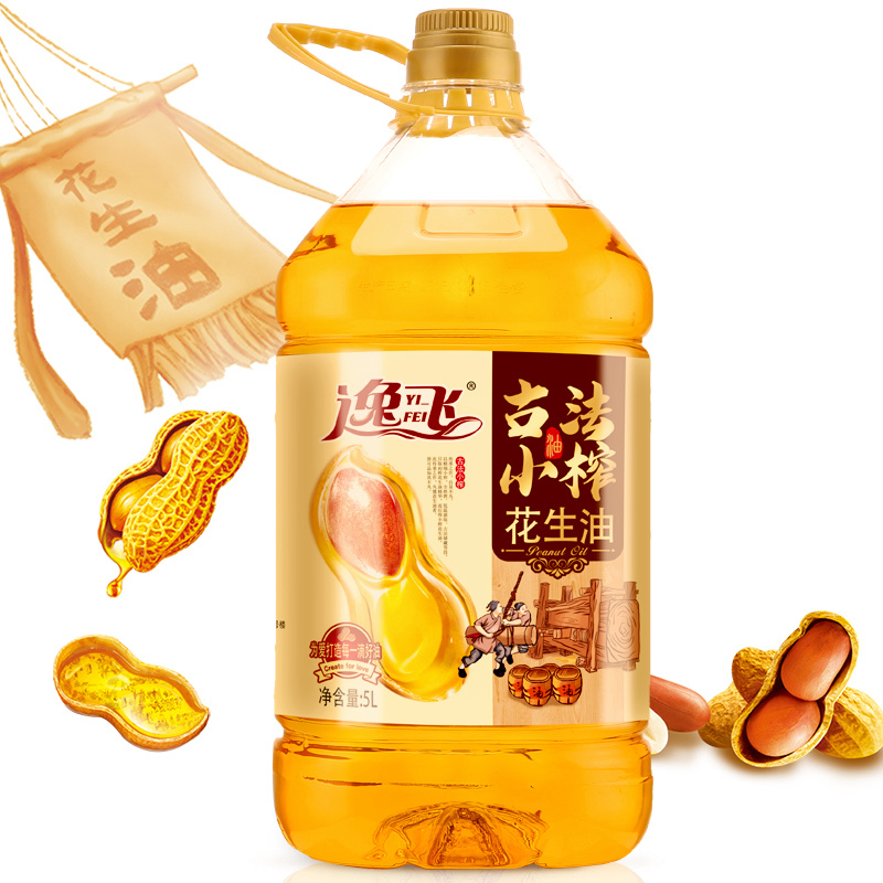 逸飞 古法小榨纯花生油5L 食用油