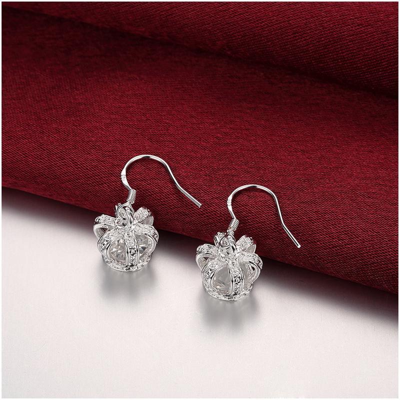 E081Women silver plated earring镀925纯银日韩时尚创意耳环饰品