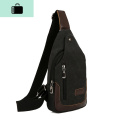 新款胸包男士斜挎包帆布单肩包韩版潮斜跨胸前包休闲小背包男包包NEWLAKE 带扣黑色