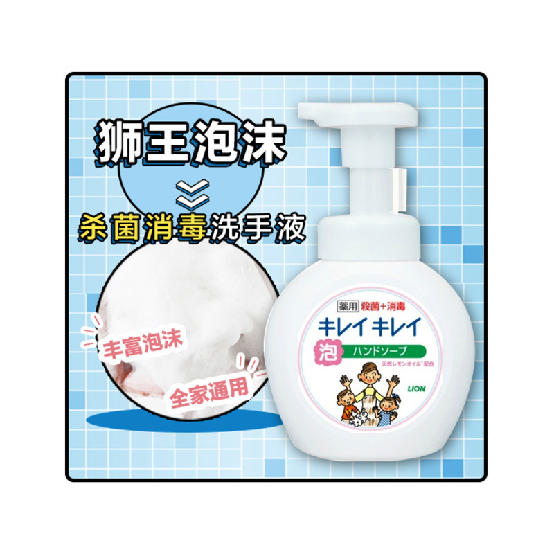 [植物萃取]狮王(LION) 日本进口 泡沫趣净洗手液油污清洁剂 250ml