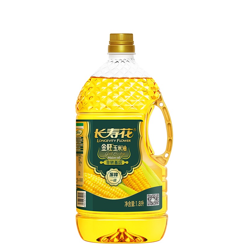 长寿花 金胚玉米油1.8L 非转基因物理压榨食用油