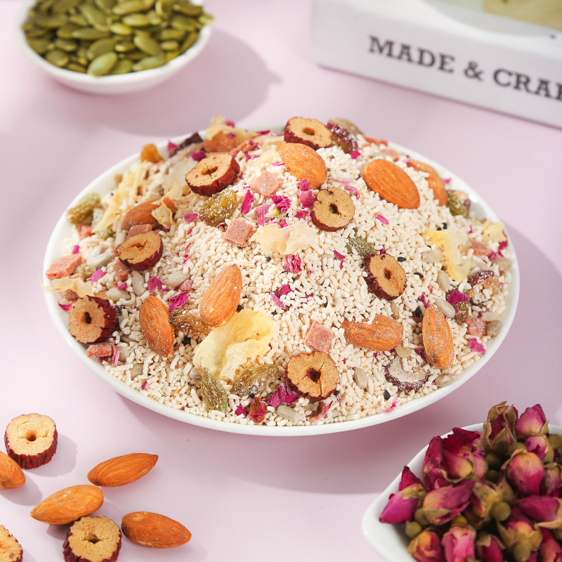 谷益丰 藕粉速溶水果坚果藕粉 玫瑰红枣银耳藕粉羹G1 500g*2罐高清大图