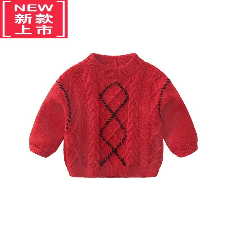 可莉允宝宝圣诞毛衣儿童针织衫加厚女童上衣男童线衣童装小婴儿衣服冬装图片