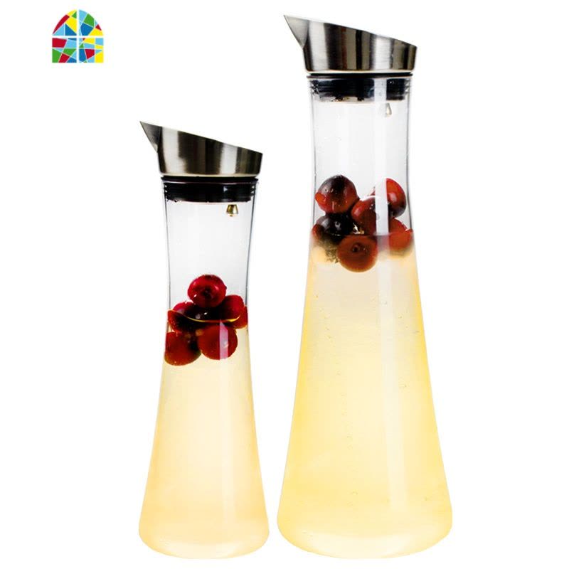 酒吧亚克力果汁壶扎壶调酒摔不烂凉水壶耐热耐冷餐厅大容量 FENGHOU 透明扎壶1600ml[3斤]不是图片