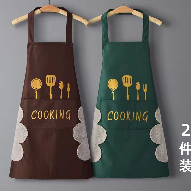 [补贴10%][全网]围裙家用厨房防水防油成人男女情侣款做饭上班工作服高清大图