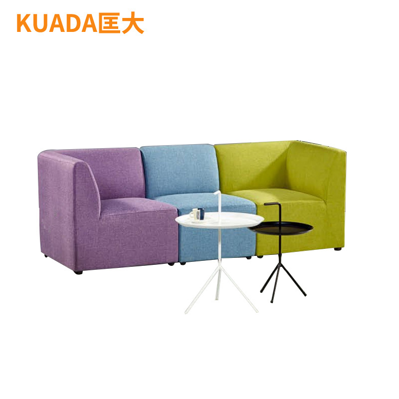 匡大创意个性办公室家具办公接待沙发休闲洽谈区布艺沙发茶几组合KDBSF01高清大图