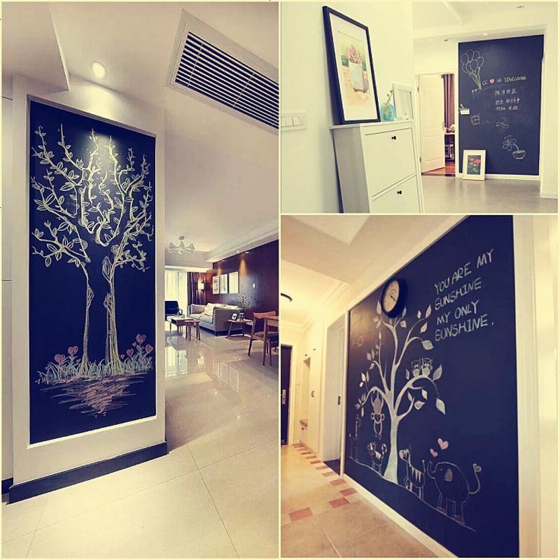 加厚黑板贴儿童涂鸦画画教学白板黑板纸家用自粘可移除墙贴纸墙膜