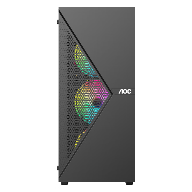 AOCCG272B 台式电脑游戏主机箱(ATX主板/玻璃侧透/240水冷位/网孔散热面板)高清大图