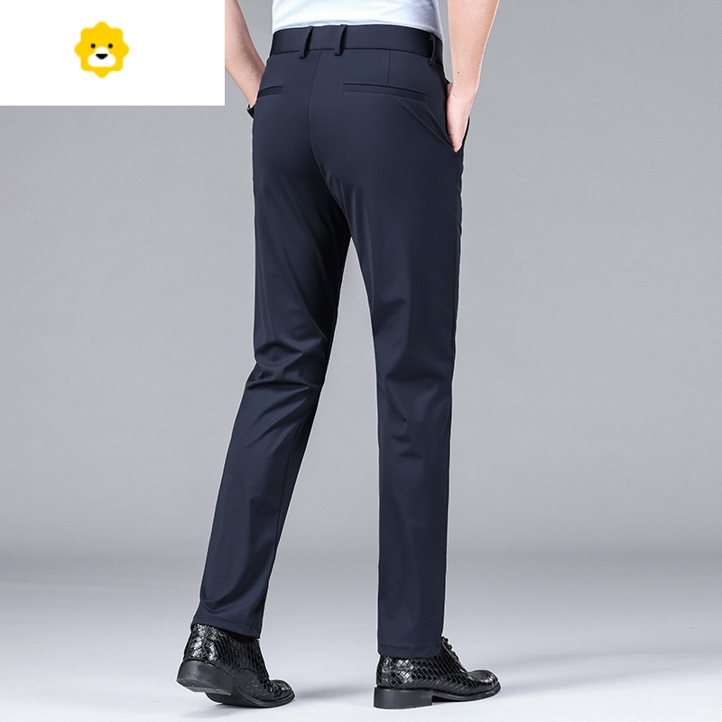fish basket高端冰丝休闲裤男夏季薄款高弹力垂感免烫西裤男士商务
