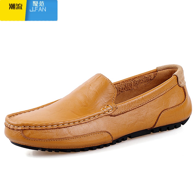 聚范豆豆鞋男2024夏季软底休闲男鞋大码45一脚蹬懒人皮鞋潮流46高清大图