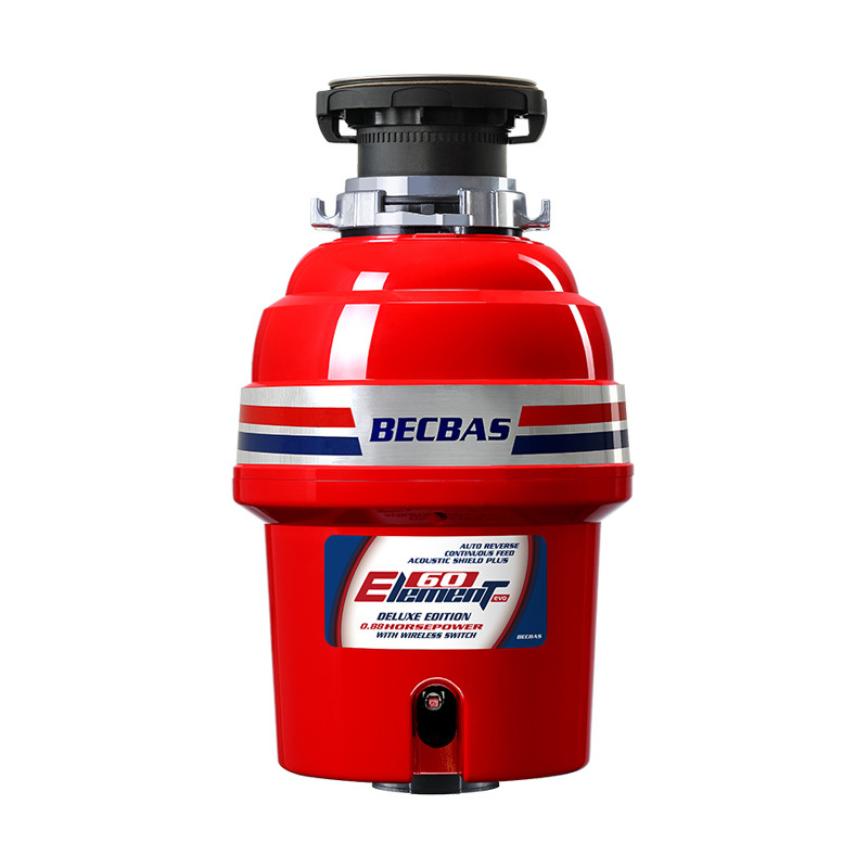 [新品]贝克巴斯E60evo家用厨房食物垃圾处理器水槽厨余粉碎机 定时关机 防卡机反转 无线开关