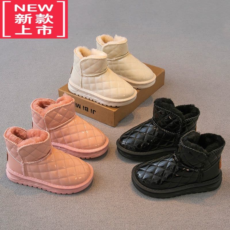 可莉允儿童雪地靴2022冬季新款童鞋男童靴子女童短靴加绒加厚棉鞋防水潮图片