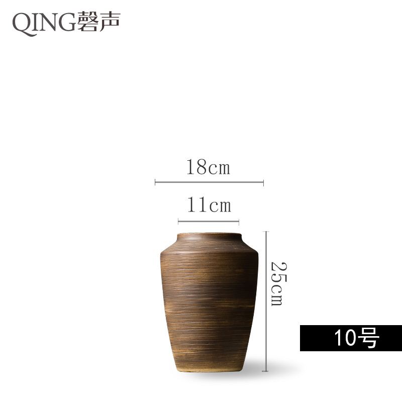 景德镇陶瓷摆件落地大花瓶客厅酒店餐厅插花干花瓷器中式复古陶罐收纳袋 三维工匠 7号麒零瓶+大红新玫瑰2枝+大红小_938