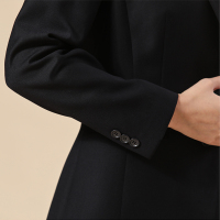 女士二扣平驳领双唇袋不开叉羊毛西服