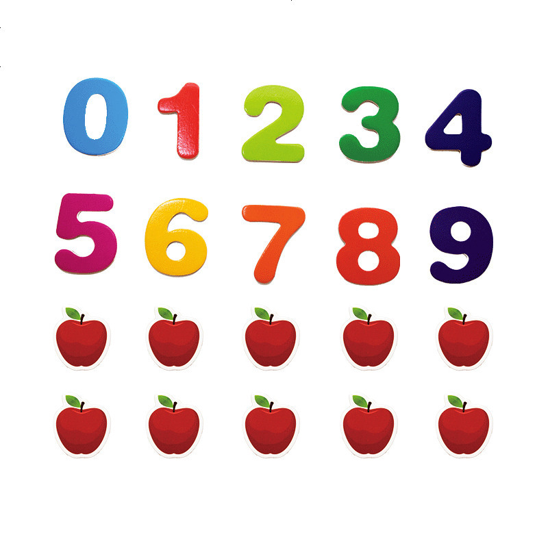 蓝迪儿童数字学习苹果拼图磁性贴早教益智玩具开发大脑启蒙认知