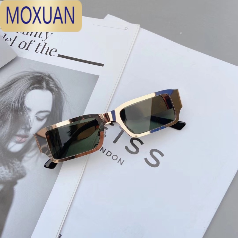 MOXUAN欧美ins朋克金属眼镜男长脸复古网红街拍墨镜女潮长方形太阳镜酷