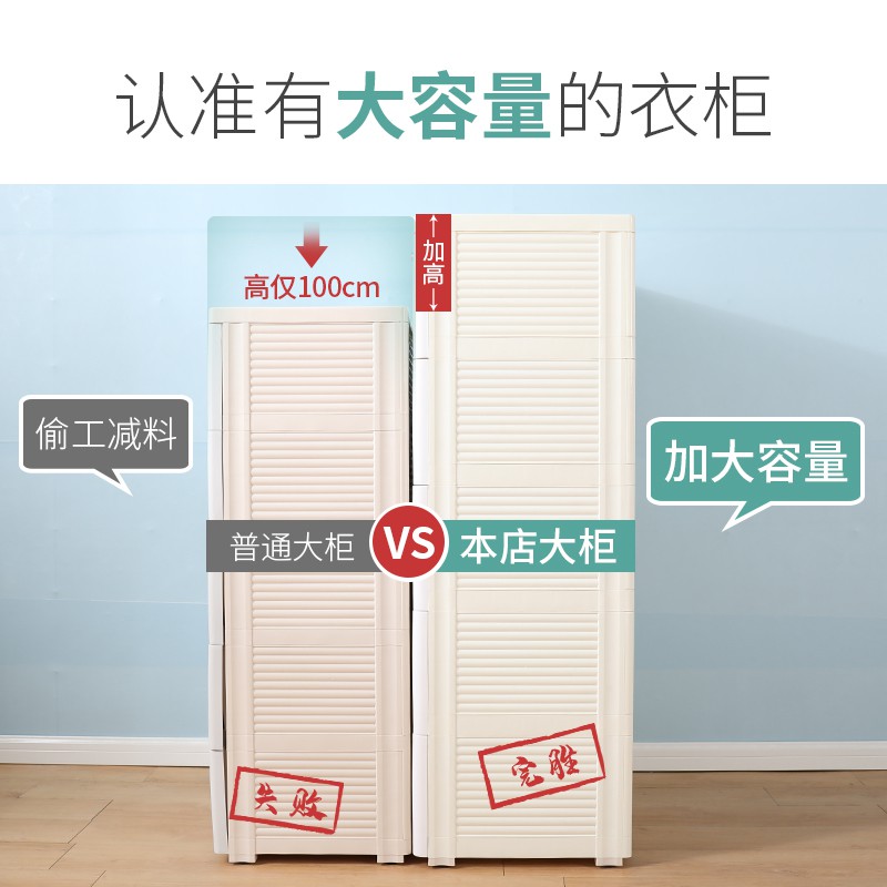 加厚抽屉式收纳柜子宝宝小孩衣橱婴儿童玩具整理箱塑料储物五斗柜收纳柜 三维工匠高清大图