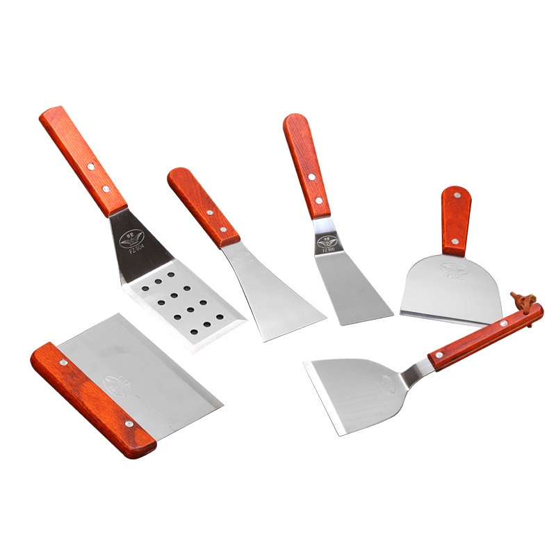 平铲平头日本食堂翻面日式电饼铛专用刷子铲子烧烤店用大小厨房2木炳