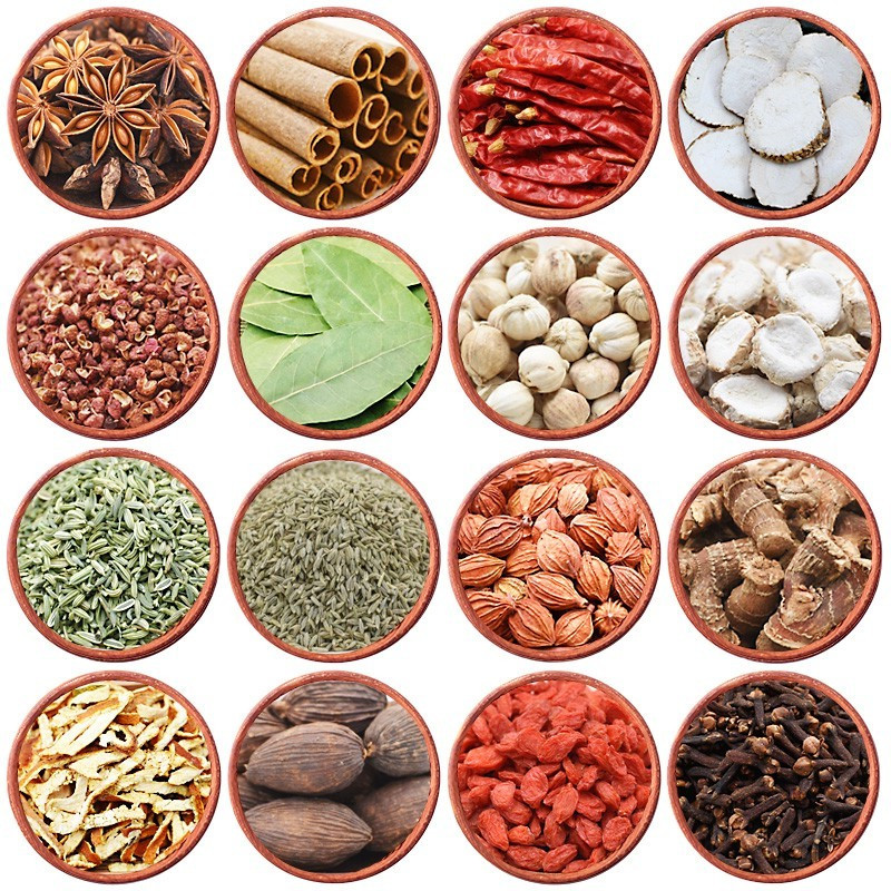 香叶桂皮八角组合500克十三香五香干货调料袋装散装花椒辣椒视频