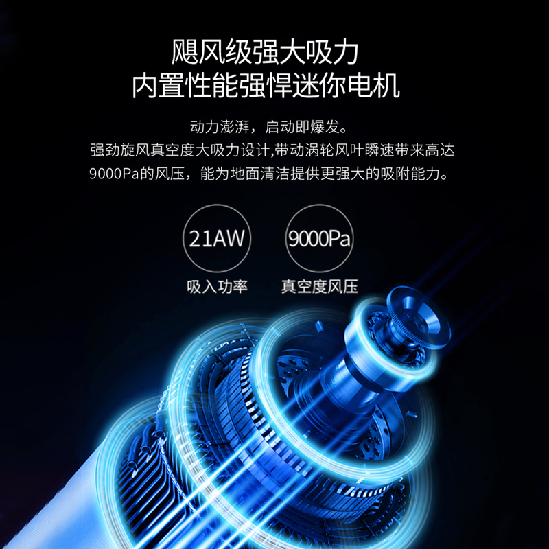 海尔(Haier)无线吸尘器家用车载手持式小型充电大吸力宠物猫毛地毯吸尘机HZ-Q711B