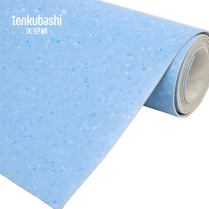 天空桥 阻燃地板 蓝白圈石纹2.0mm 平方米高清大图