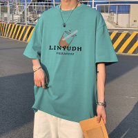 夏季韩版宽松短袖T恤 男印花青少年新款半袖休闲大码体恤圆领男装Wsng