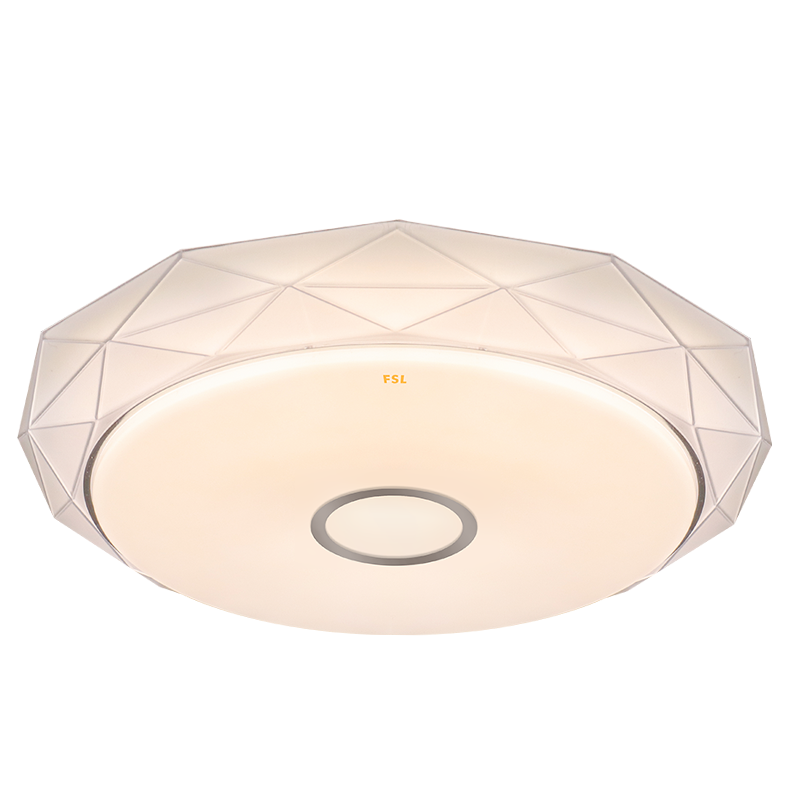 FSL 佛山照明 LED吸顶灯卧室灯圆形温馨浪漫简约现代三色调光灯具吸顶灯-芯意-雀翎白-25W-调色