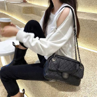 秋冬季长袖露肩拉链卫衣女宽松韩版圆领薄款T恤女士外套上衣女装 均码 白色