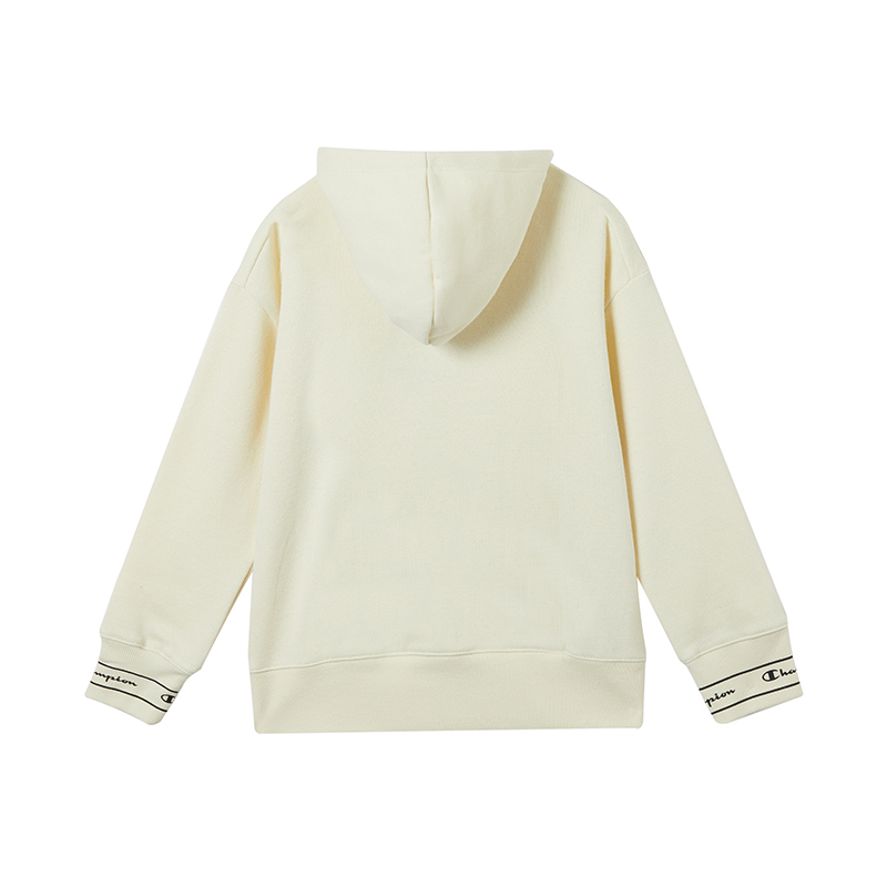 Champion/冠军男女童混纺加绒连帽套头衫经典logo图案高端儿童卫衣/帽衫