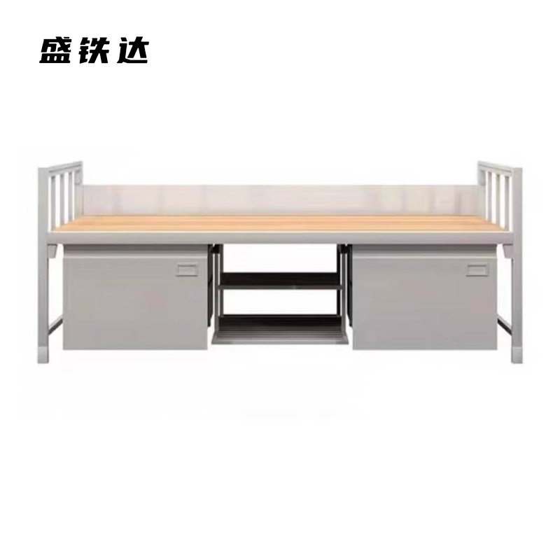 盛铁达 单人床钢制床职工宿舍床2000*900*810mm STD-DRC1011 个高清大图