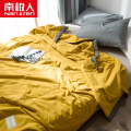 水洗棉被子空调被夏凉被薄款夏季夏天双人夏被单人可机洗春夏秋冬季春夏秋冬季 芥末黄 180x220cm加大单人被