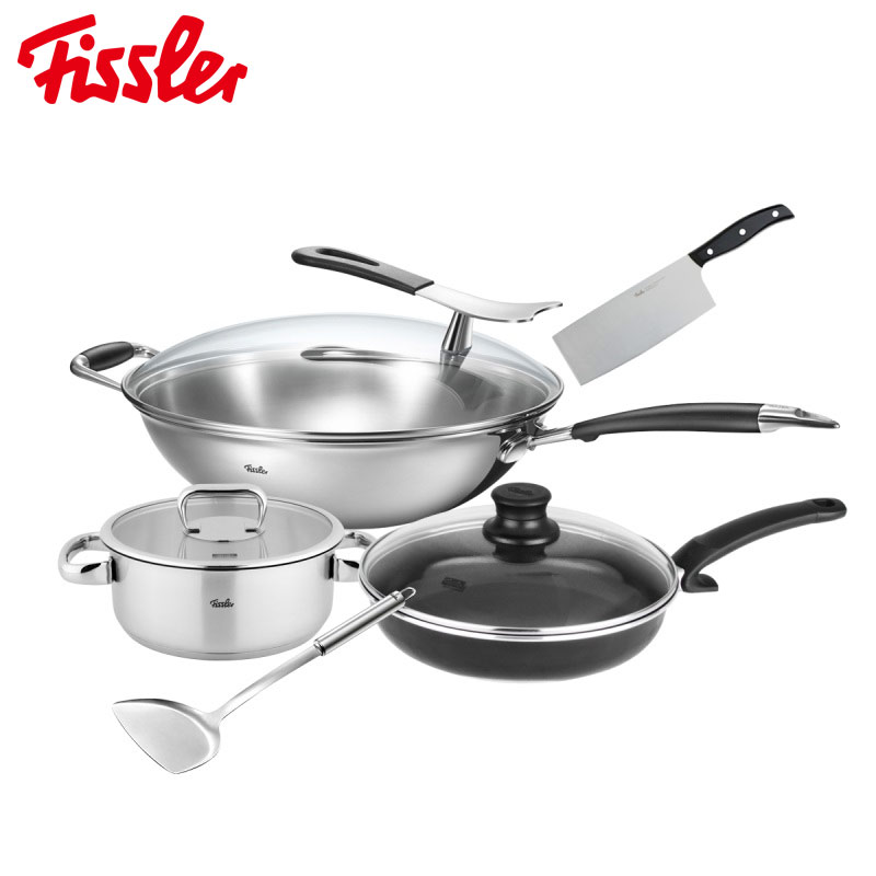菲仕乐(fissler)锅具套装 TZ00000873 亚洲多层钢30厘米中式炒锅 不粘锅 汤锅刀具配件套组