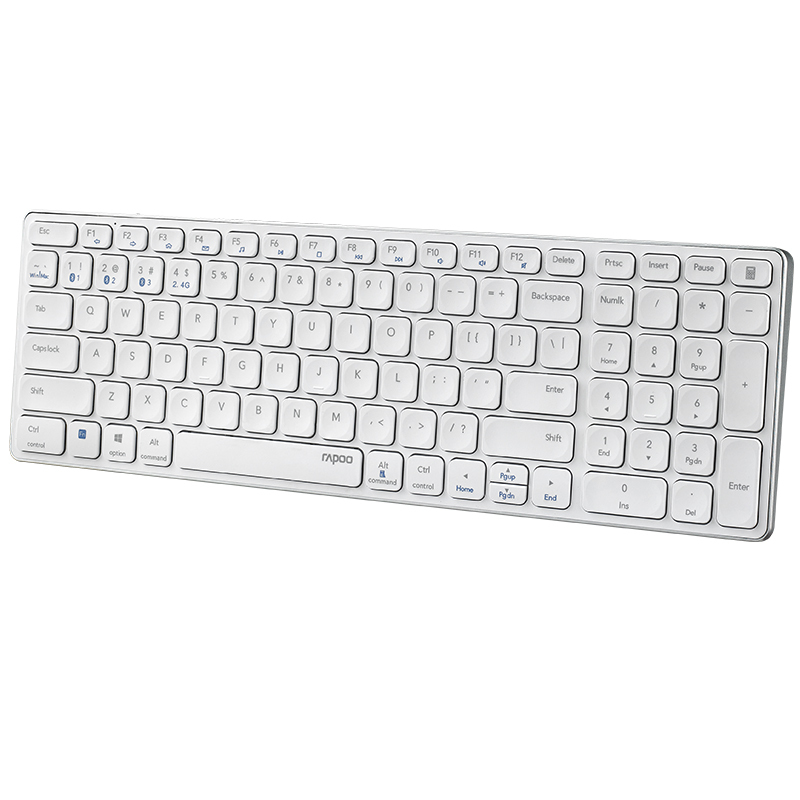 白色99键 无线蓝牙多模式充电键盘 笔记本电脑台式机无线键盘携带方便