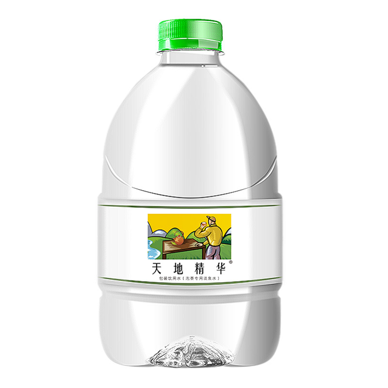 天地精华 天然淡泉水4.5L*4整箱 泡茶水 饮用水弱碱性矿泉水 非纯净水 家庭办公室轻便大桶装