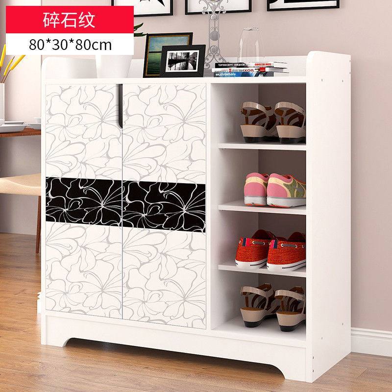 鞋柜简约现代厅柜简易经济型省空间口鞋柜组装储物柜鞋架家用 A款80cm 碎石纹