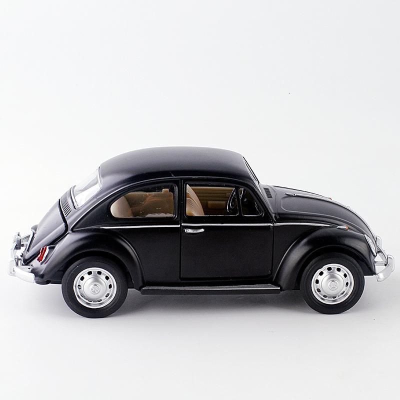 彩珀金属仿真128大众经典甲壳虫1967复古小汽车模型声光回力开黑色