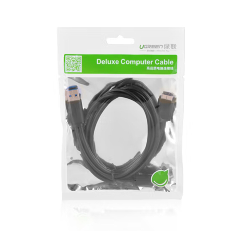 绿联Micro USB3.0数据连接线 移动硬盘盒高速传输线 支持东芝希捷西数WD移动硬盘 双供电1米10382高清大图